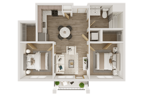 Unit 2Bedroom B2 at Ovation at Meeker, Kent, WA 98032